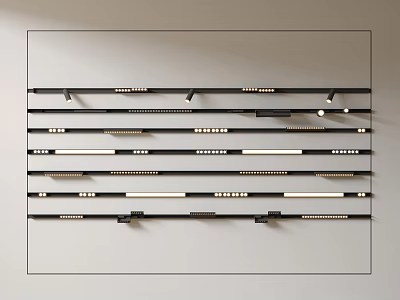 Various Modern LED Downlights And Spotlights With Different Sizes And Designs On Wall 3d model