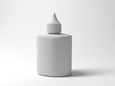 Minimalist White Ceramic Vessel With Cylindrical Body And Pointed Cap Design 3d model
