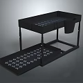 Black Utility Storage Rack With Pull Out Tray And Side Pocket 3d model