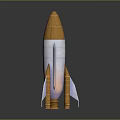 Stunning Gold And Silver Rocket Model With Intricate Design And Stable Base 3d model