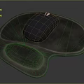 Black Computer Mouse Resting On Brown Ergonomic Mouse Pad Surface