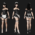 Modern Game Character Maid Beauty Character 3d model