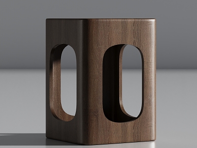 Modern single chair stool furniture solid wood furniture 3d model