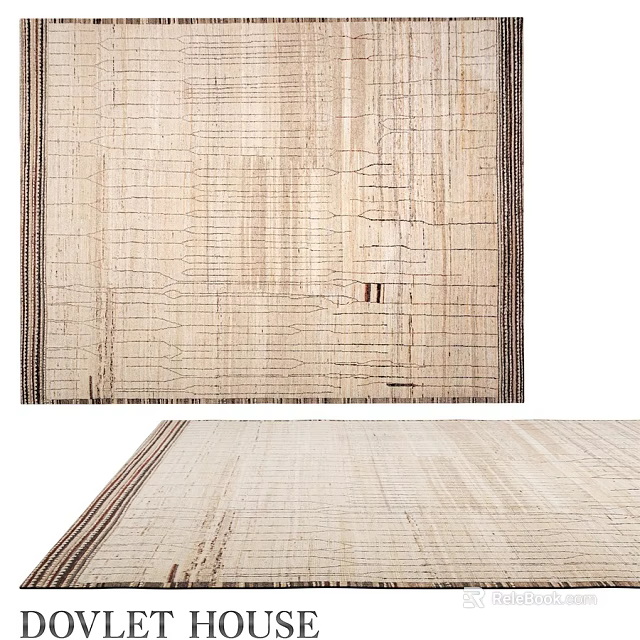 Square Area Rug With Neutral Striped Pattern For Modern Living Room Decor 3d model 