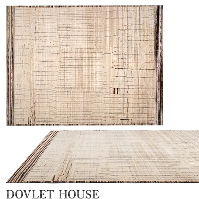 Square Area Rug With Neutral Striped Pattern For Modern Living Room Decor 3d model