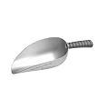 Heavy Duty Silver Metal Scoop With Textured Grip Handle For Kitchen Use