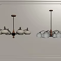 Modern Chandeliers With White Ceramic Shades Wooden Mounts And Ornate Wall Frame