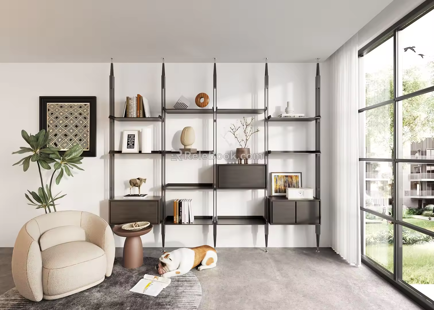 Bookshelf Minimalist Bookshelf Storage Rack 3d model