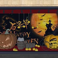 Modern Window Halloween Window 3d model