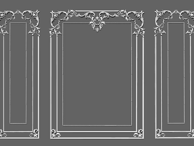 Elegant Ornate Lines Decorating Classical Frames for Interior Design Elements 3d model