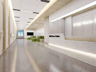 modern hospital aisle hospital corridor aisle 3d model