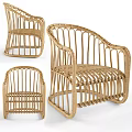 Rattan Dining Chairs with Woven Structure and Natural Tone for Cozy Home Interior