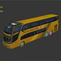 Yellow Double Decker Bus by Express Motors SA with Upper Deck And Large Windows 3d model