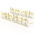 Decorative Wooden Fence Scene Components With Golden Chains And Posts