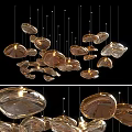 Modern Glass Pendant Lights With Irregular Shapes Hanging In Cluster Design