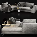 Modern Multiplayer Sofa Sofa Coffee Table Combination 3d model