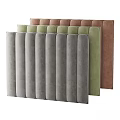 Multicolor Striped Soft Wall Decor Panels In Gray Green And Brown Tones
