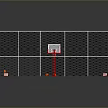 Mini Basketball Court Model With Green Surface Red Border White Net And Wire Mesh Fence