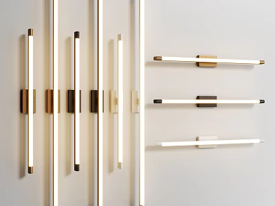 Sleek Modern Wall Sconces With Linear Metal Design And LED Lighting For Home Interior 3d model