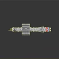 Futuristic Space Station Model With Multi Module Structure White Body And Red Sections