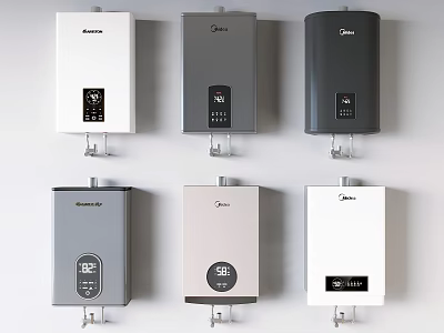 Wall Mounted Electric Water Heaters in Multiple Colors for Daily Use Appliances 3d model