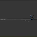 Modern Blue And White Fishing Rod With Spinning Reel And Lightweight Pole For Angling Sports