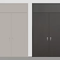 Modern Double Doors Design In Light Gray And Dark Black With Metal Handles