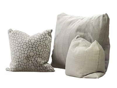 Decorative Pillows with Geometric Pattern and Solid Color Linen Fabric for Modern Home Decor 3d model