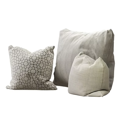 Decorative Pillows with Geometric Pattern and Solid Color Linen Fabric for Modern Home Decor 3d model