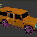 Orange Four Door Off Road Vehicle With Rugged Design Black Windows And Roof Rack