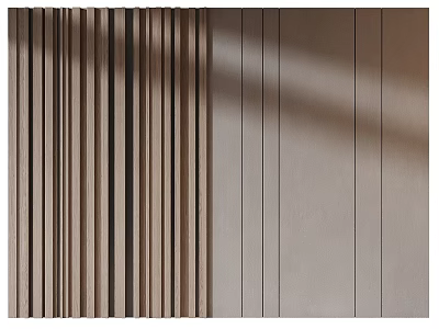 Modern Wall Decor Featuring Vertical Striped Textured Panels In Neutral Tones Design 3d model