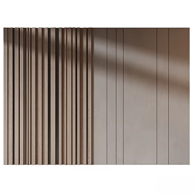 Modern Wall Decor Featuring Vertical Striped Textured Panels In Neutral Tones Design 3d model