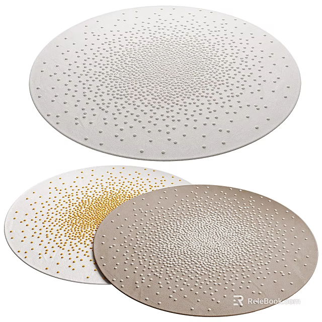 Round Rugs With Dot Patterns In Various Colors 3d model
