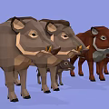 Group of Various Colored Pigs Including Striped Neon Glowing and Different Sizes