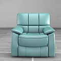 Light Blue Leather Massage Chair With Modern Design And Comfortable Armrests