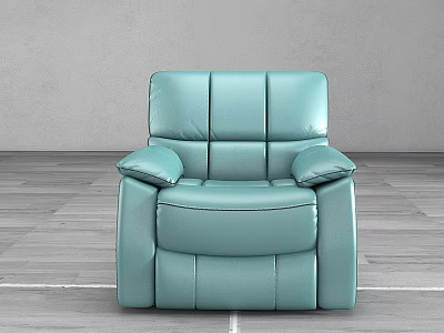 Light Blue Leather Massage Chair With Modern Design And Comfortable Armrests 3d model