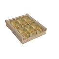 Freshly Baked Artisan Bread Loaves in Wooden Tray with Golden Crust