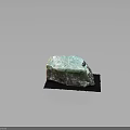 Natural Wood Stone Block With Green White Texture And Rough Decorative Surface