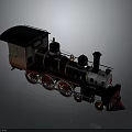 Classic Vintage Steam Train Featuring Black Body Red Wheels And White Front Details