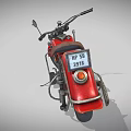 Vintage Red Motorcycle With Brown Seat Chrome Headlight And Classic Body Design