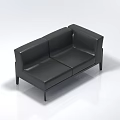 Black Leather Abstract Shaped Sofa with Modern Sleek Design and Clean Lines 3d model