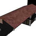 Traditional Ceiling Design Featuring Red Tile Roof And Architectural Elements 3d model