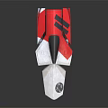 Red and White Cosmic Spacecraft Model With Number 72 And Aerodynamic Design