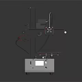 Modern 3D Printer Device With Mechanical Arm Digital Control And Printing Platform