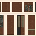 Various Wooden Wardrobe Doors With Glass Panels Patterned Details And Slatted Styles