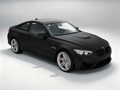 Black BMW Two Door Coupe With Sporty Sleek Design And Alloy Wheels 3d model