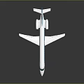 Blue And White Passenger Airplane Featuring Streamlined Body Wing And Tail Fin Design For Commercial Use