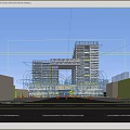 Modern High Rise Office Building With Central Open Design Glass Curtain Wall And Urban Plaza