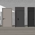 Modern Hinged Doors In Various Colors And Panel Designs For Home Interior 3d model