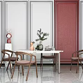 Modern Dining Table and Chair Combination 3d model